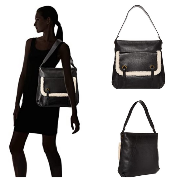 UGG Handbags - UGG Heritage Hobo Black Leather Bag NWT